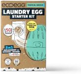 Ecoegg Starter Kit Detergent and Fabric Softener Replacement Non bio and no enzymes, chlorine bleaches, phosphates, parabens, SLS/SLES or palm oil Vegan Tropical Breeze 50 Washes