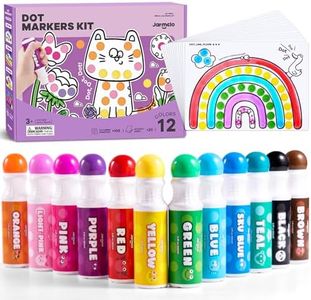 Jar Melo Washable Dot Markers for Toddlers, 12 Colors Dot Paints with 120 Printed PDF & 20 Activity Papers, Non-Toxic Bingo Markers for Kids Arts and Crafts Gifts