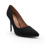 Womens High Heel Pointed Toe Pumps Smart Office Work Courts Shoes Ladies Pumps Party Prom Wedding Bridal Occasion Heeled Court Stiletto Heels Shoes Black Suede