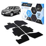 CLIM ART WaterTrap Floor Mats for Honda Pilot 2016-2022, 1&2&3 Row, Car Mats Floor Liner, All-Weather, Car Accessories Man & Woman, Black/Black - FL011616067