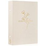 Lanpn Wedding Photo Album 6x4 300 Pocket Photos Slip in, Linen Cover Large Capacity Newlywed Marriage Album Hold 300 Horizontal Photos (Flower, Beige)