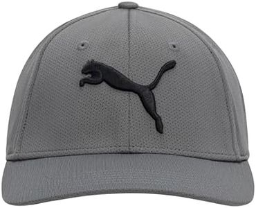 PUMA Evercat Mesh Stretch Fit Cap, Medium Grey, Small-Medium
