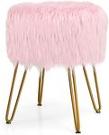 Giantex Luxury Faux Fur Vanity Stoo