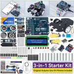 SunFounder Ultimate Starter Kit with Original Arduino Uno R4 Minima, 3 in 1 IoT/Smart Car/Basic Kit with Online Tutorials, for Beginners to Enthusiasts (Original Arduino Uno R4 Minima Included)