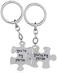 2Pcs You are My Person Promise Charm Pendant Keychain Set Valentines Day Best Friend Boyfriend Girlfriend Couple Lover