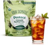 Four Sigmatic Protect Organic Herbal Tea | Immunity Tea w/Chaga & Adaptogens | Organic Chaga Tea w/Antioxidant-Rich Cherry, Elderberry & Blueberry | Vegan, Gluten-Free | Wild Berries, 24 Servings