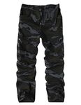 APTRO Men's Cargo Pants Multi-Pockets Work Pants 02 Black Camo 36