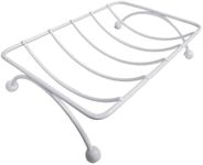 White Metal Wire Soap Dish Holder Self-Draining for Bathroom-Sponge Holder for Kitchen
