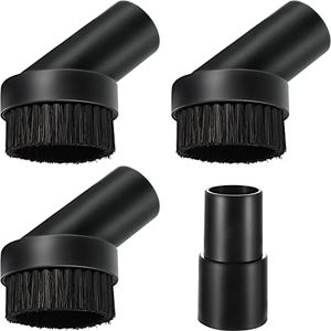Honoson 3 Pcs 25 mm Vacuum Brush Attachment Round Dust Brush Vacuum Brush with 1-1/4 to 1-3/8 Inch Hose Adapter for 1.25 Inch Cleaner Vacuum Attachment Brush Soft Bristle Replacement(PP Material)