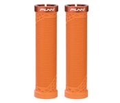 Funn Hilt Mountain Bike Handlebar Grips with Single Lock On Clamp, Lightweight and Ergonomic Bicycle Handlebar Grips with 22 mm Inner Diameter, Unique Patterned Bicycle Grips for MTB/BMX (Orange)