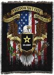 Pure Country Weavers US Army - Freedom Isn't Free Blanket Throw Woven from Cotton - Made in The USA (72x54)