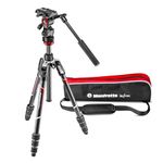 Manfrotto MVKBFRTC-LIVEUS Befree Live Carbon Fiber Video Tripod Kit with Fluid Head, M-Lock Twist Leg Locks, Black