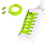 HooySprs No Tie Elastic Shoelaces,1 Pair Flat Shoelaces with Metal Buckles, Replacement, Shoe Laces for Sneakers Kids/Adults Adjustable Laces, Rubber Tieless Elastic-Green