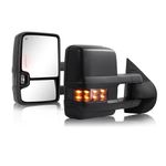 Towing Mirror Compatible with 2007-2013 Chevy Silverado 1500, GMC Sierra 2014 2500HD 3500HD Tow Mirrors, Pair Side Mirror Power Adjusted Heated Glass Turn Signal Backup Light Extendable Pair Set