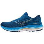 Mizuno Men's Wave Rider 26 Road Running Shoe, Snorkel Blue/MP Gold/Estate Blue, 10.5 UK