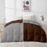 Razzai All Season Comforter Winter Quilt500 GSM Winter Comforter Premium Collection Quilted Revesible Comforter (92" x 106" Inches/233cm x 269cm) - King Size Comforter|Silver/Chocolate Brown