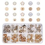 PH PandaHall 10 Style Faux Pearl Buttons，100pcs Sewing Crafts with Shank Cover Up Buttons Half Ball Pearl Buttons for Clothes Shirts Suits Coats Sweaters, 10~13mm