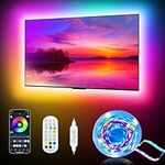 Daymeet TV LED Backlights, 5M LED Lights for TV 55-85 inch TV RGB Led Strip Lights Music That Sync with TV Backlight Rainbow Color Changing TV Lights with Remote/APP Control for Bedroom Xmas Decor