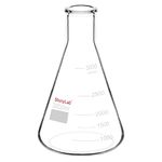 stonylab 1-Pack Glass Heavy Wall Narrow Mouth Erlenmeyer Flasks with Heavy Duty Rim (3000 ml)