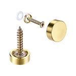 uxcell Mirror Screws, 14mm/0.55", 20pcs Decorative Cap Fasteners Cover Nails, Electroplating, Bright Gold Metal