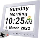 Véfaîî 2024 New, Dementia Clock 2.0 with Custom Alarms and Calendar Reminders, Day Clock with Extra Large Display Helps with Memory Loss, Alzheimer's, 8 Inch with Remote Control