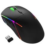 Gvyugke Wireless Gaming Mouse, Wireless Mouse Rechargeable 16,000 DPI, 2.4G/Wired/Bluetooth Mouse for Laptop,PC,Mac Gamer,PS5,PS4,Xbox with 9 RGB Mode, 75Hrs