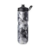 HydraPak - Polar Sport Insulated Water Bottle - BPA-Free, Sport & Bike Squeeze Bottle with Handle (Contender Black, 700ml / 24oz)