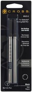 Cross Selectip Gel Rollerball Pen Refill, Medium Point, Black, 2-Pack (8523-2)