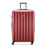 Delsey Paris Helium Aero Hardside Expandable Luggage with Spinner Wheels, Brick Red, Checked-Large