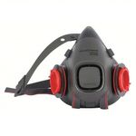 Honeywell North HM501TM Half Facepiece Reusable Respirator with 1 Pair 75SCL Multigas Cartridges (Gases, Vapor, Dust, Grey/Red, Medium)