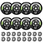 8 Pack Inline Skate Wheels Replacement 64mm 72mm 76mm 80mm Inline Wheels with ABEC-9 Bearing and Spacers for Blades Roller Hockey Inline Skate Wheels - 85A Indoor Outdoor Inline Skate Wheels