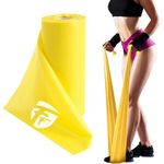 FirstFit Resistance Bands Exercise Elastic Bands Latex Bands for Pilates Yoga Phycial Therapy Rehab Home Gym Workout Fitness (1.5 Meter Yellow)