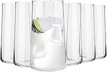 KROSNO Tall Water Juice Drinking Glasses | Set of 6 | 540 ML | Avant-Garde Collection | Hiball & Tumbler Crystal Glass | Perfect for Home, Restaurants and Parties | Dishwasher Safe