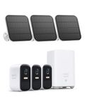 eufy Security, eufyCam 2C 3-Cam Kit with Solar Panel 2W, Security Camera Wireless Outdoor, Home Security System, HomeKit Compatibility, 1080p HD, IP67, Night Vision, Motion Only Alert, No Monthly Fee