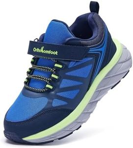 Boys Girls Kid Orthopedic Walking Shoes Arch Support: Breathable Plantar Fasciitis Pain Relief Casual Sneakers, Supportive Flat Feet Arch Orthotic Travel Hook and Loop Shoes Dark Blue Little Kid 1