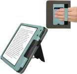 kwmobile Cover Compatible with Kobo Libra Colour Cover - Faux Leather/Suede Case with Stand - Mint/Dark Grey