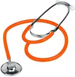 Dixie EMS Single Head Lightweight Stethoscope, Latex Free for Doctors, Nurses, Students, Medical and Home Use - Orange