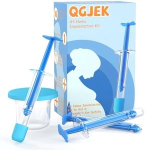 QGJEK at Home Insemination Kit, Sterile Designed Comfort Minimal Waste Artificial Insemination Kit for Women, 3 Applicators + Collection Cup