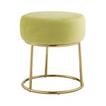 Linon Dalilah Stool, Metal, Green/Gold