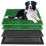 BRIAN & DANY Dog Grass Pad with Tray, Large Dog Litter Box with 2 Fake Pee Grasses - 20" x 30"