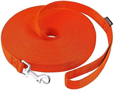 AmaGood Dog/Puppy Obedience Recall Training Agility Lead-15 ft 20 ft 30 ft 50 ft Long Leash-for Dog Training,Recall,Play,Safety,Camping(Orange,50FT)