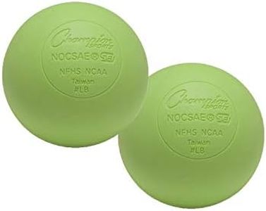 Champion Sports Colored Lacrosse Balls: Green Official Size Sporting Goods Equipment for Professional, College & Grade School Games, Practices & Recreation - NCAA, NFHS and SEI Certified - 2 Pack