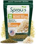 Nature Jims Mung Bean Sprout Seeds – 16 Oz Sprouting Seeds – Premium Mung Bean Seeds – NON GMO- Resealable Bag for Longer Freshness – Rich in Vitamins, Minerals, Fiber