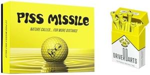 Piss Missile Go-Long Distance Bundle from PMG - P*SS M*SSILE Distance Golf Balls (One Dozen) and Driver Darts Premium Bamboo Tees (18ct)