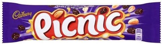 24 x Cadbury Picnic Chocolate Standard Bar 48.4 g Taste Crispy Cereal, Chewy Caramel Picnic Chocolate Bar | Full of Energy & Protein | Snack Anytime | Ideal Present | Sold by Essential Products