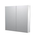 Sunrosa Medicine Cabinet with Mirror Door, 30"×31.5" Bathroom Tempered Glass Mirror Cabinet,Wall-mountable and Recessed-in Mirror Cabinet, 2 Doors Medicine Cabinet with Tempered Glass Mirror II