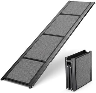 Advwin 180cm x 44cm Folding Dog Ramp for Car, SUV & Truck – Portable Aluminum Pet Ramp with Non-Slip Surface, Outdoor Extra Wide Steps for Small to Large Dogs Up to 250LBS
