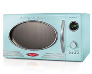 Nostalgia RMO4AQ Retro 800-Watt Countertop Microwave Oven, 0.9 cu. ft, Aqua