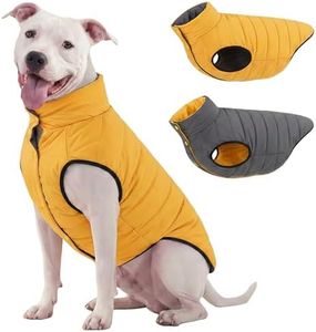 LovinPet Dog Winter Jacket – Reversible Medium & Large Down Coat, Snap Button Down Jacket, Windproof, Snowproof & Waterproof, Dual-Sided Orange & Grey for Cold Weather,XXXL