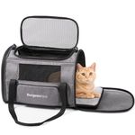 BurgeonNest Cat Carrier for Large Cats 20 lbs,Medium Cats Under 25 lbs,2 Cats and Small Dogs with Unique Side Bag,Top Load Pet Carrier Soft-Sided Escape Proof with 4 Ventilated Windows